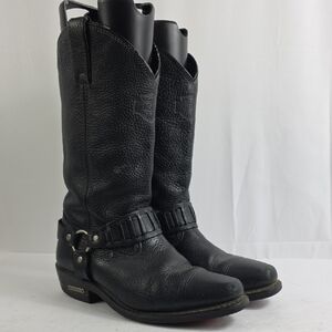 Harley-Davidson Harness Black Pebbled Leather Motorcycle Men's Boots